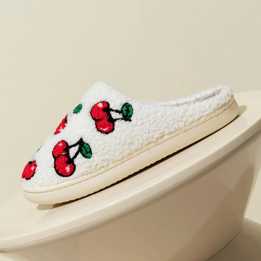Cherry Plush Slippers