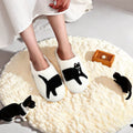 Black Cat Platform Plush Slippers