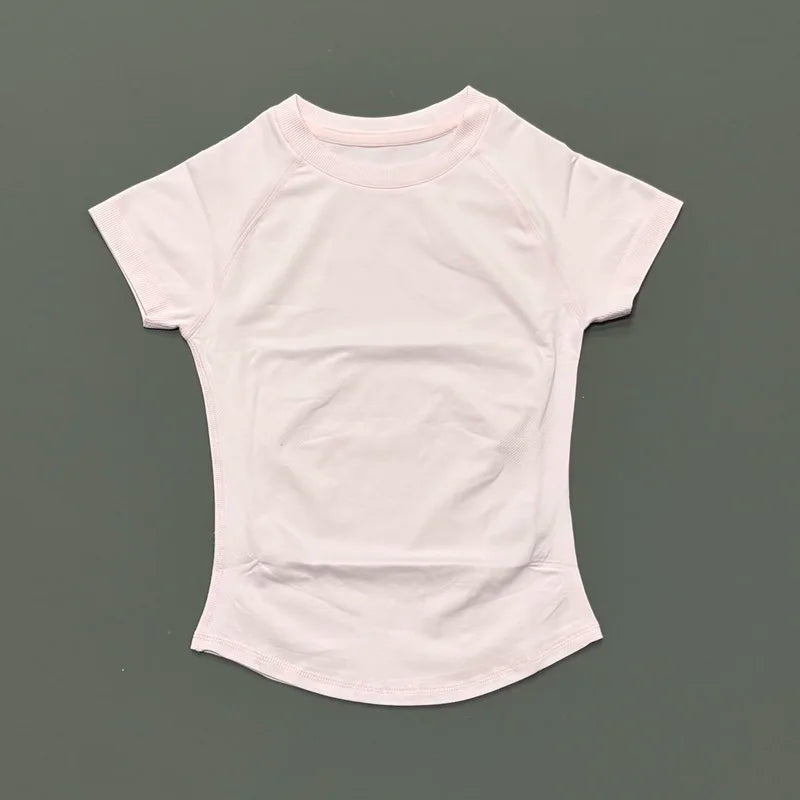 HISTELLO Sport Short Sleeve Top Seamless Yoga Leotard Clothing Women Running Sports T Shirt Workout Shirts Fitness Sports Vest