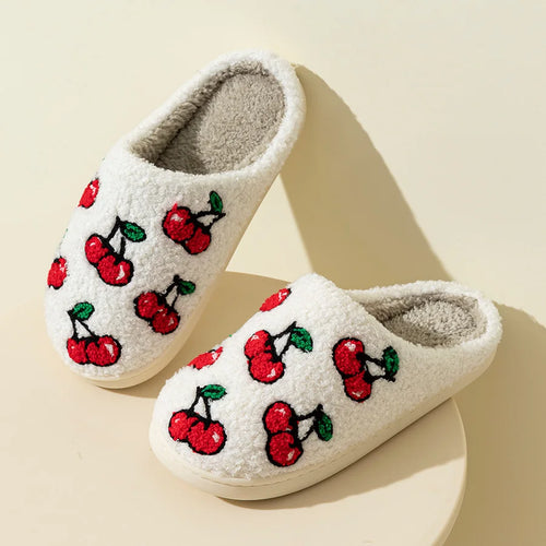 Cherry Plush Slippers