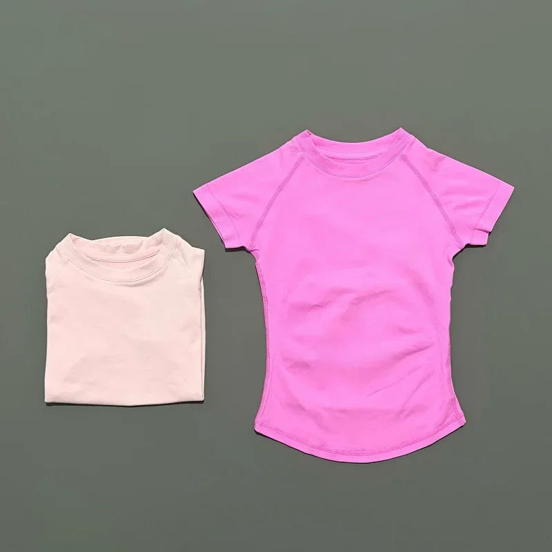HISTELLO Sport Short Sleeve Top Seamless Yoga Leotard Clothing Women Running Sports T Shirt Workout Shirts Fitness Sports Vest
