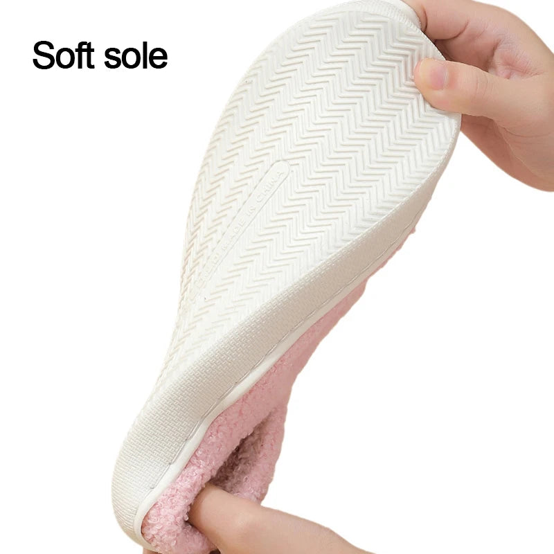 Women's Flower Embroidered Cotton Slippers Indoor Soft Sole Warm Plush Home Slippers Woman Comfort Flat Heel Winter Cotton Shoes