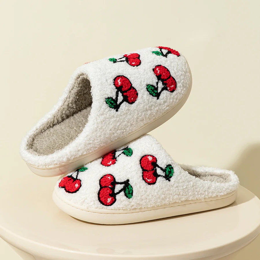 Cherry Plush Slippers