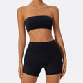 Summer Two Piece Fitness Sports Set Women Workout Yoga Outfit Strapless Bra Woman 2Ps Gym Crop Top Deportivos Mujer Gym Suits