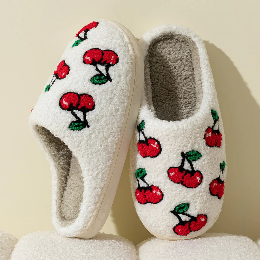 Cherry Plush Slippers