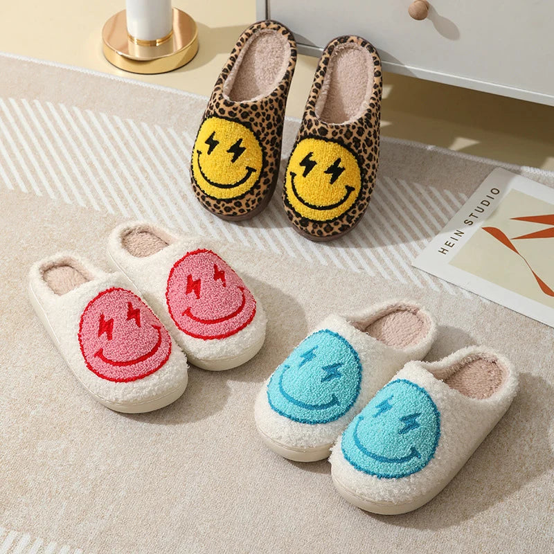 Leopard Smile Plush Slippers